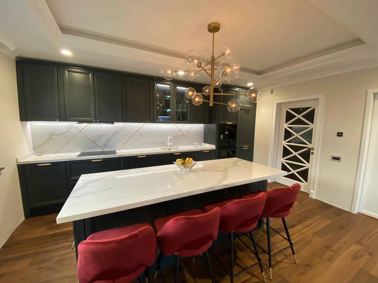 Blat Bucatarie Quartz Marmorea Golden 01 – Bistrita — imaginea 9