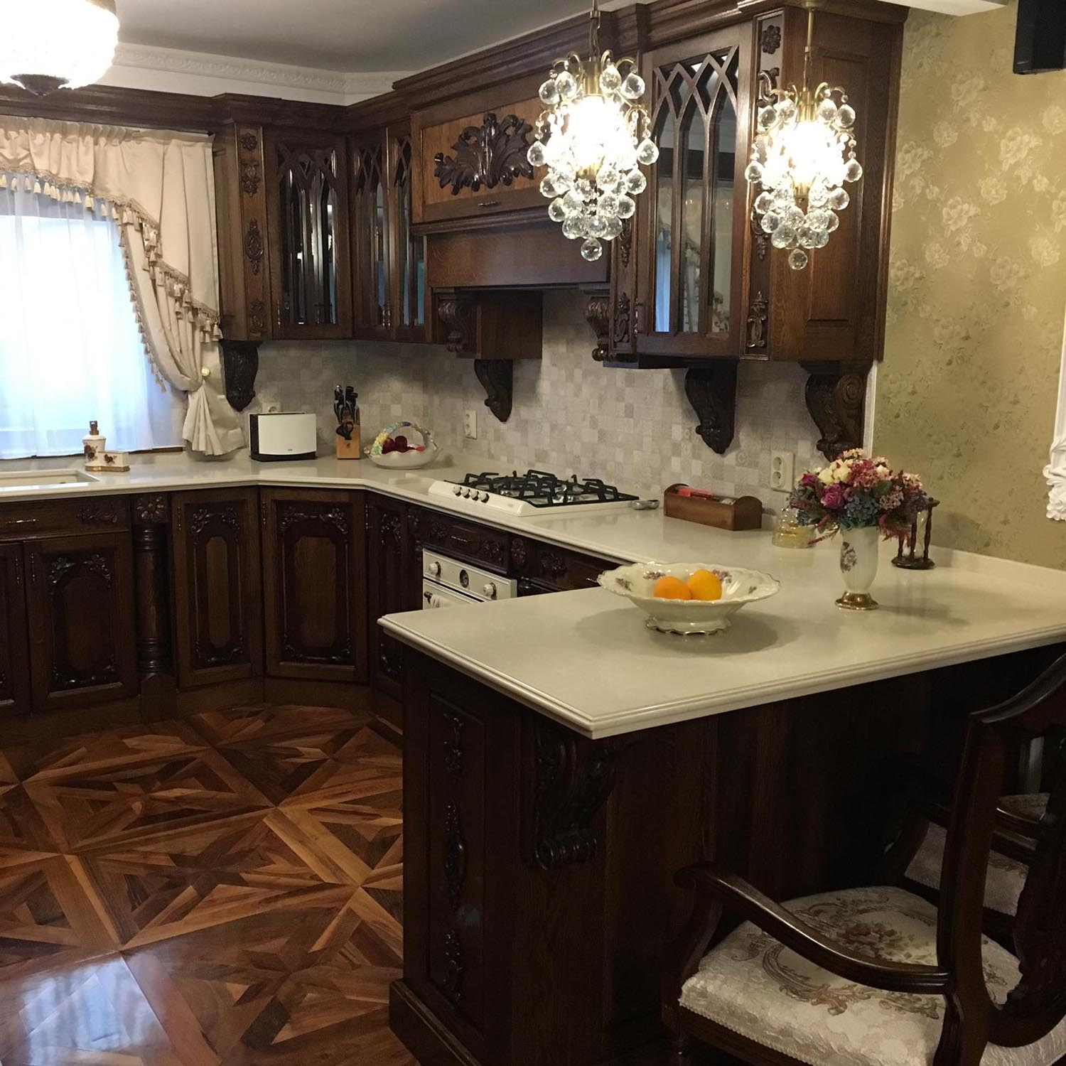 Blat si peninsula de bucatarie quartz Terra 01 – Sibiu