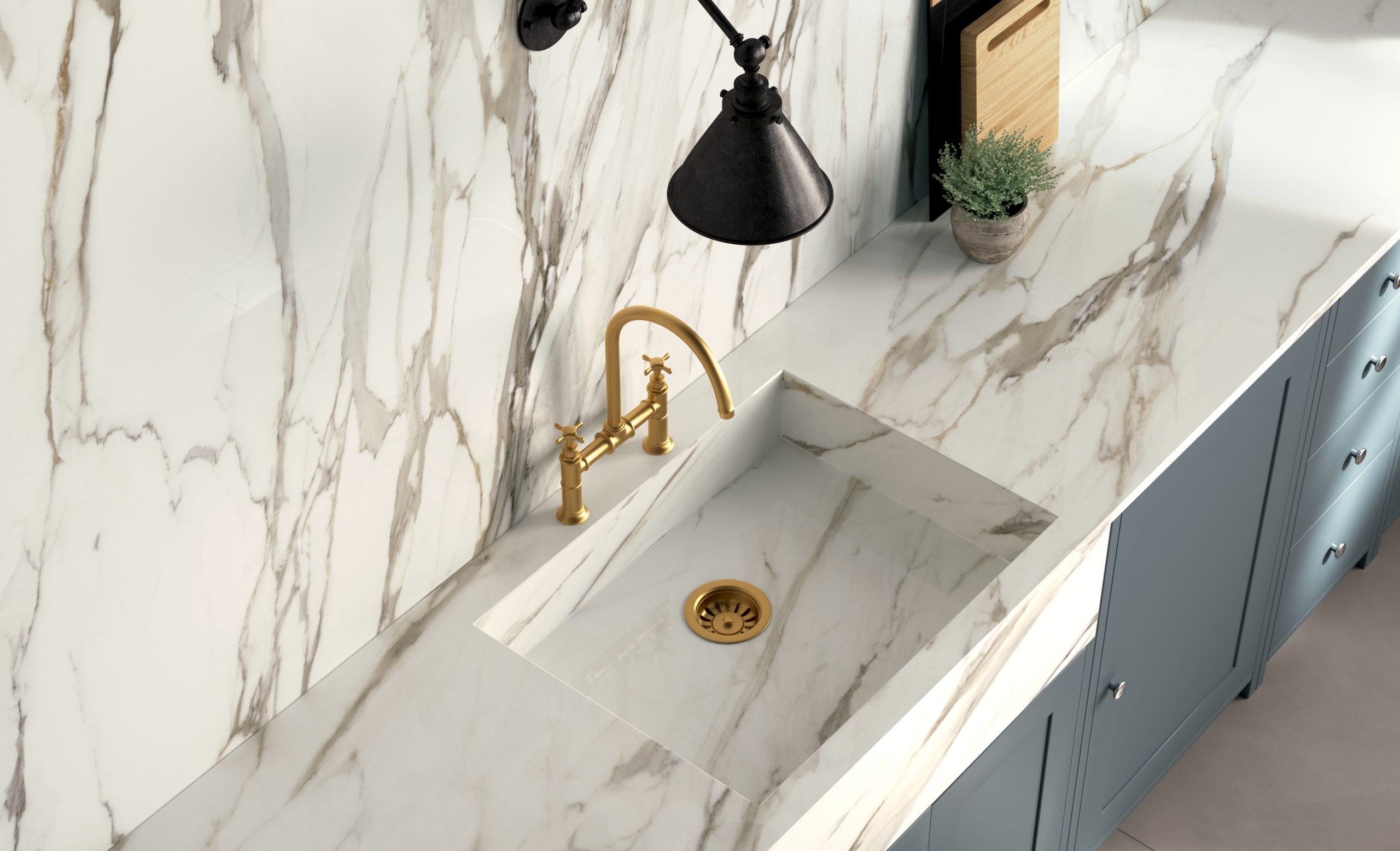 Blat de baie CERAMICA CALACATTA GOLD