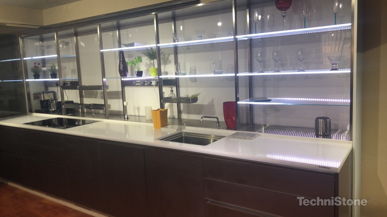 Blat de baie QUARTZ NOBLE ARETI BIANCO