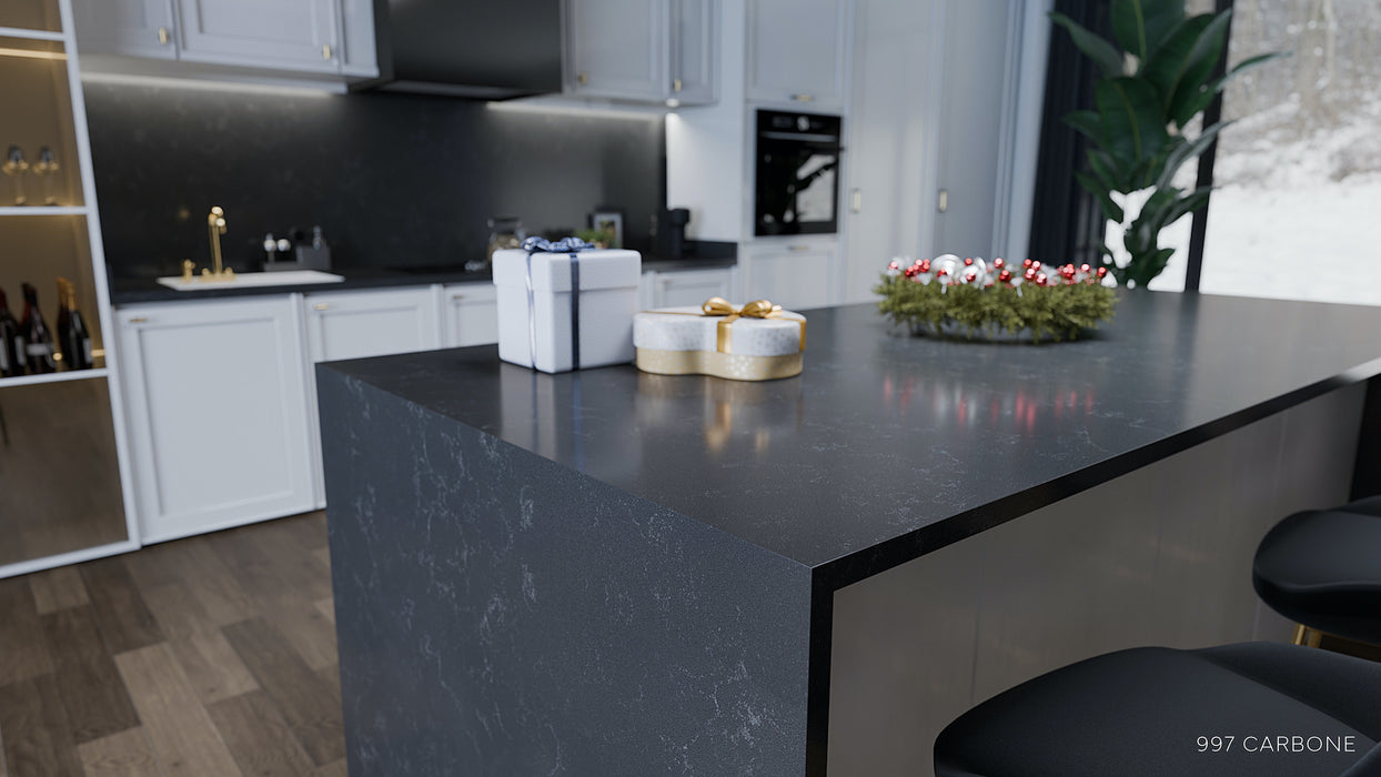 Blat de baie QUARTZ 997 CARBONE