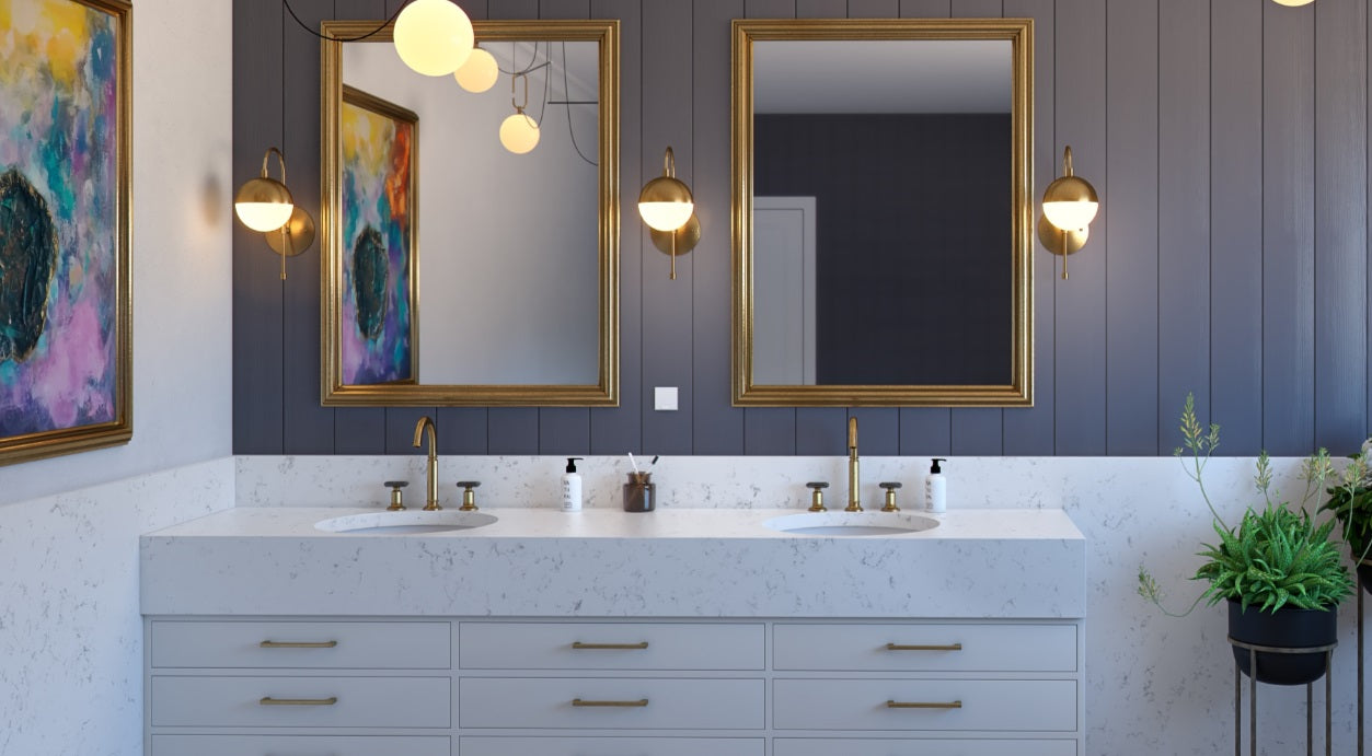 Blat de baie QUARTZ KASHMERA WHITE