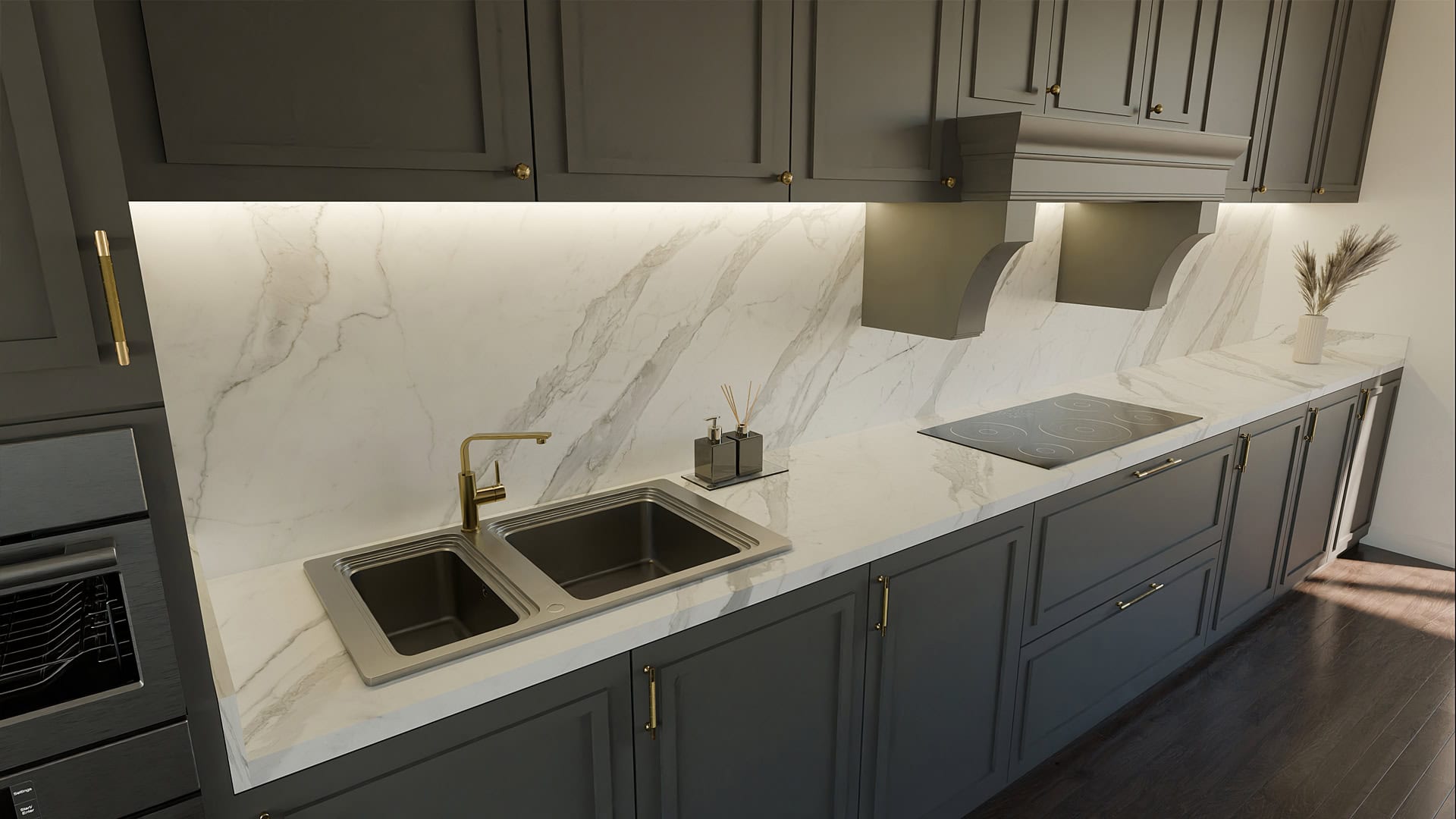 Blat de bucatarie QUARTZ 2087 CALACATTA TIKAL