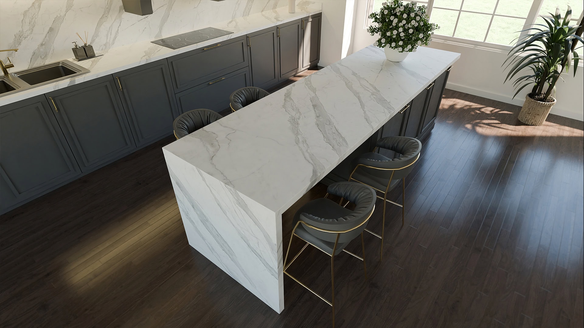 Blat de bucatarie QUARTZ 2087 CALACATTA TIKAL