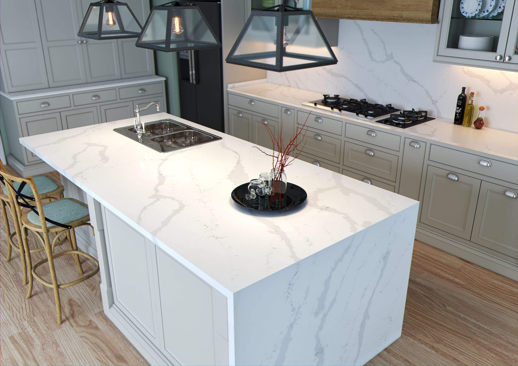Blat de baie QUARTZ 2219 CALACATTA VENEZIA