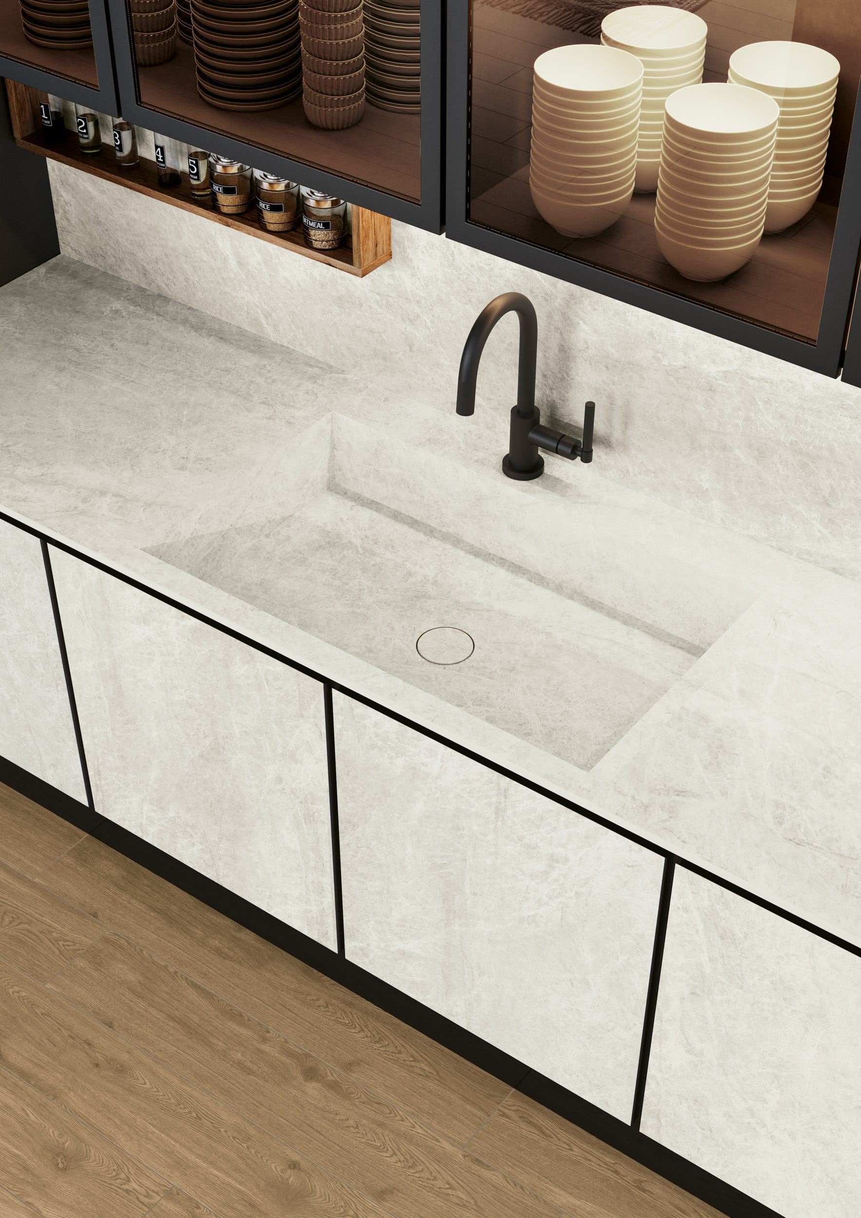 Blat de bucătărie din ceramică Ekxtra Taj Mahal Shell, finisaj lucios sau silk – imaginea 2