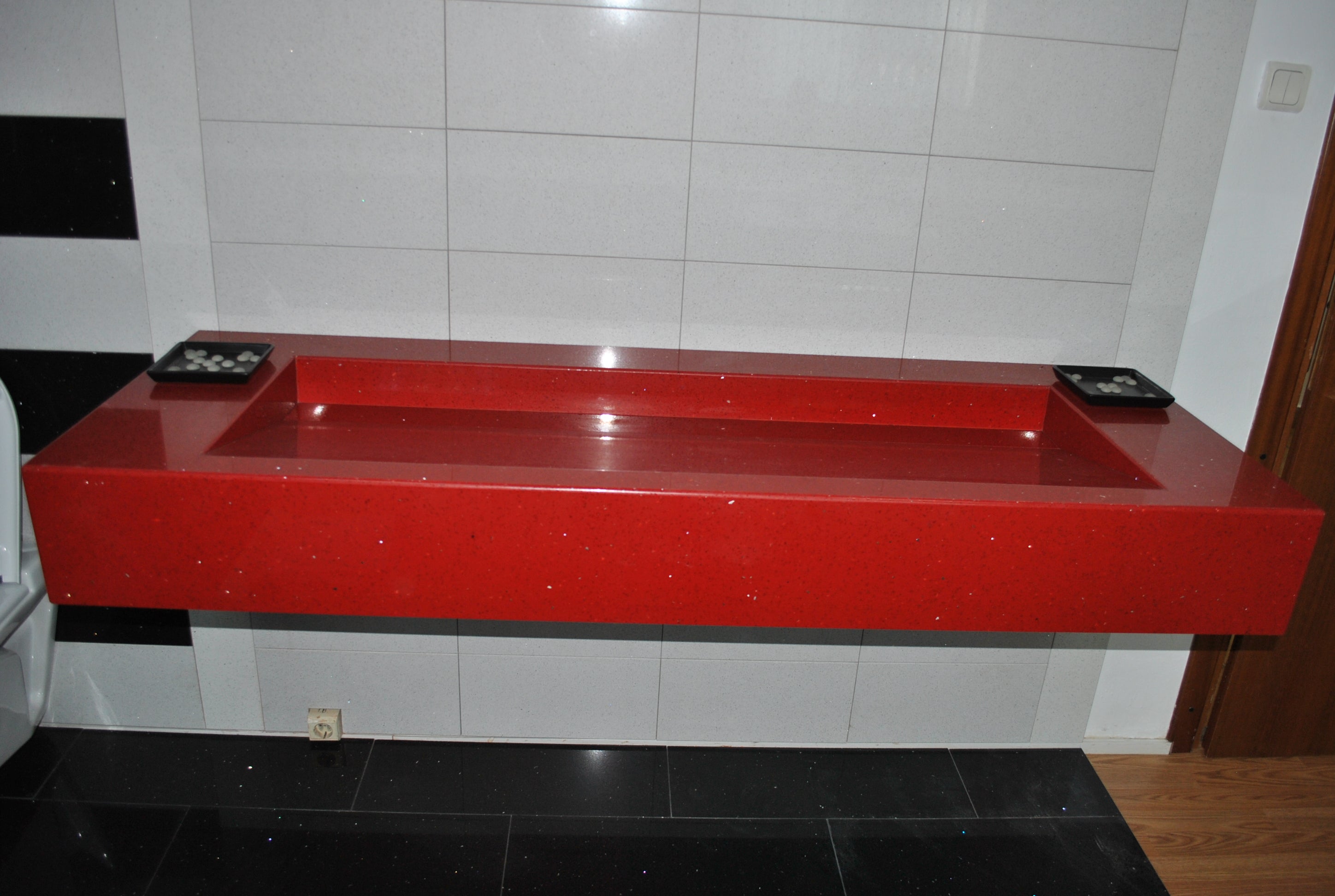 Blat baie quartz RECIFE, dimens. 1800 x 600 x 200 mm