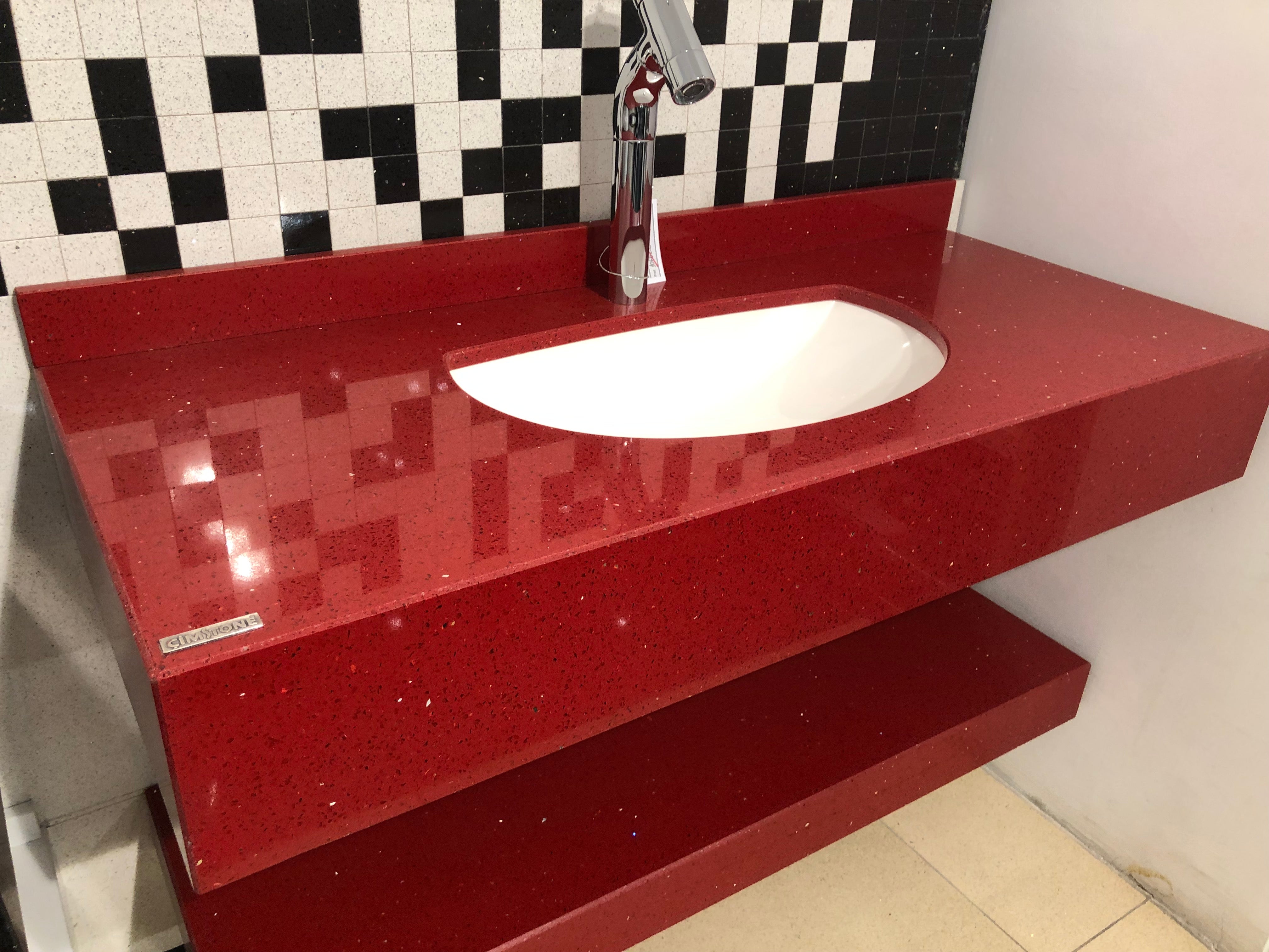 Blat baie quartz RECIFE, dimens. 1800 x 600 x 200 mm
