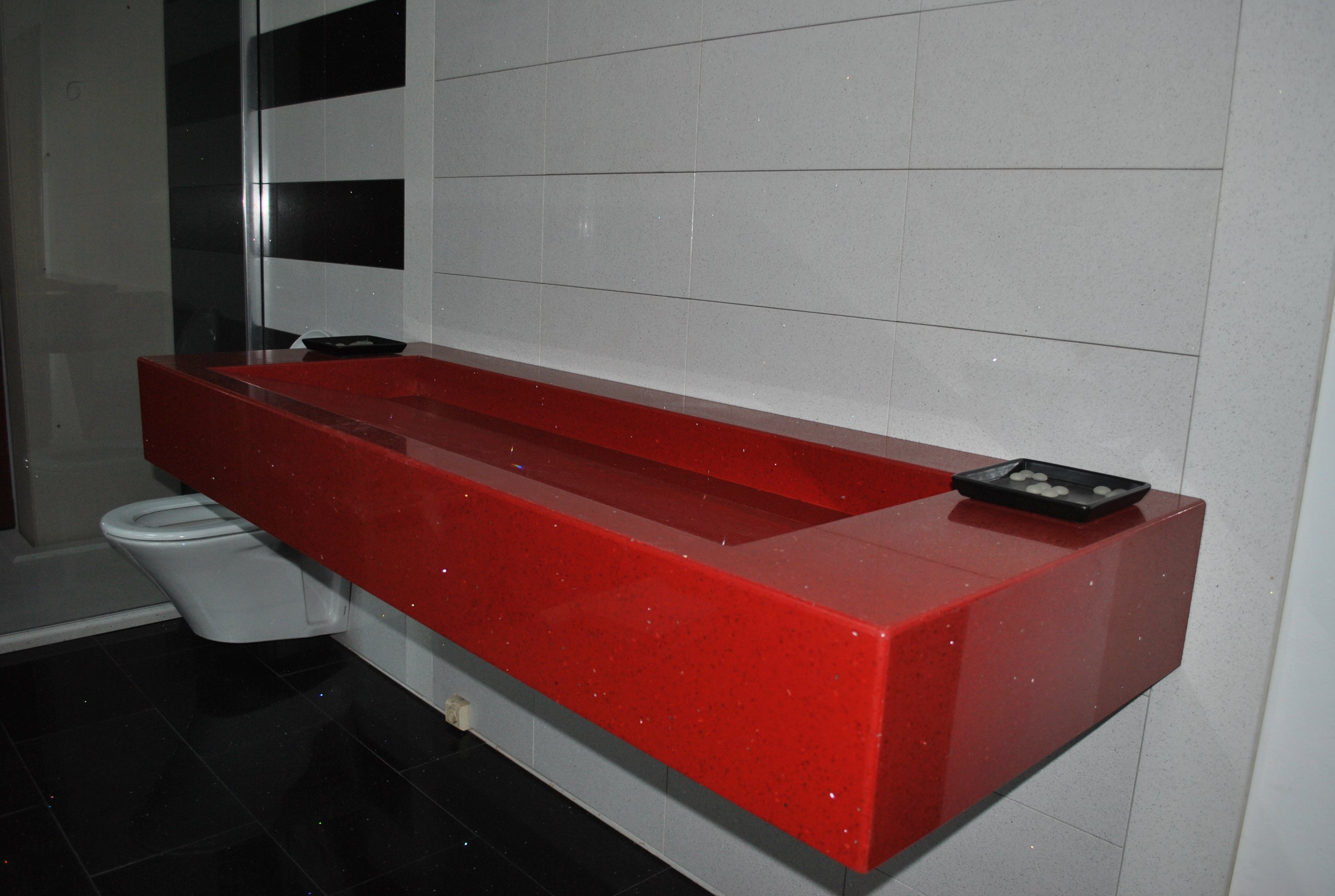 Blat baie quartz RECIFE, dimens. 1800 x 600 x 200 mm